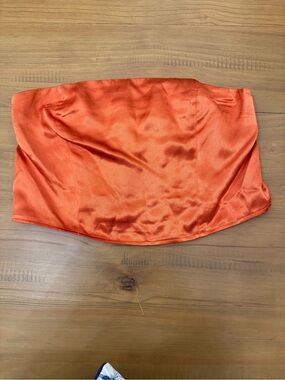 Topshop Satin Tube Top | NWT | Rust/Burnt Orange | UK 10 / US 6 | Y2K Going Out